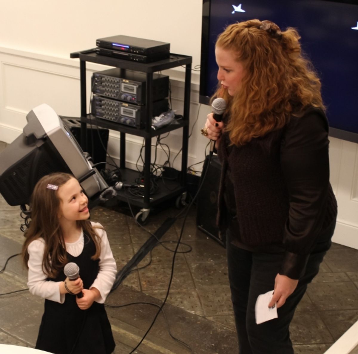 Julie James with a Broadway Fan at 