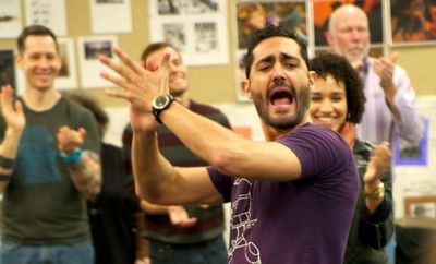 Flamenco Consultant Saulo Garrido leads the cast on the first day of rehearsals for Z Photo