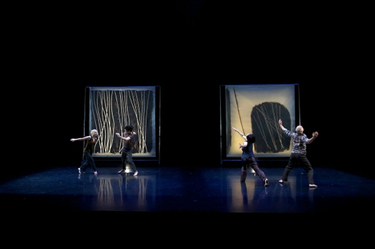 Split Screen Stereophonic (2013) Choroegrapher: Peggy Baker: Dancers: Sarah Fregeau, Benjamin Kamino, Sahara Morimoto, Sean Ling Pianist: John Kameel Farah photo credit: Makoto Hirata at 
