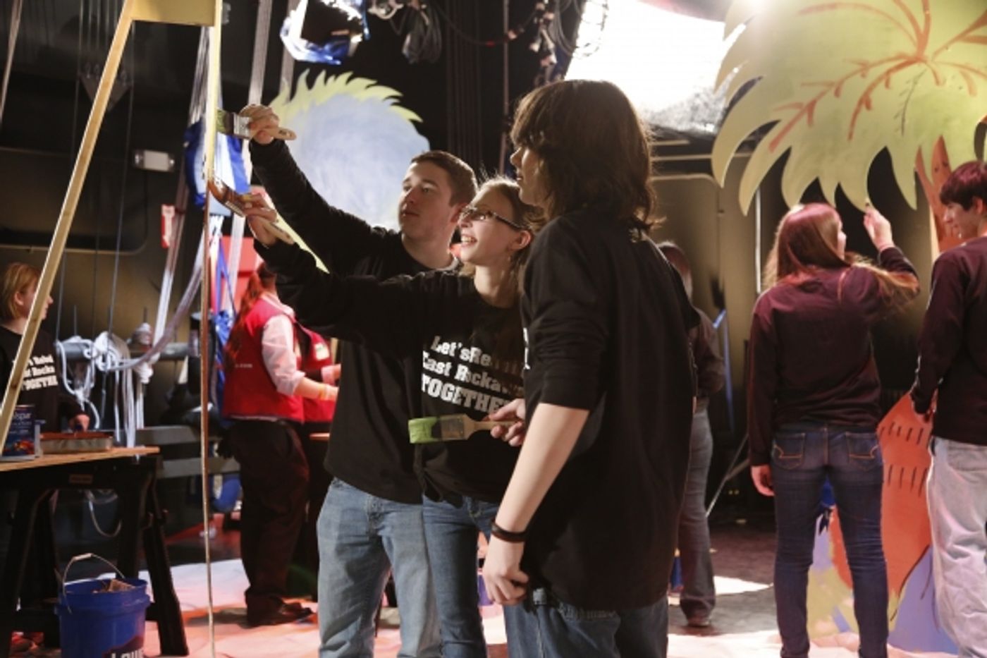 Photo Flash: SMASH Star Jeremy Jordan Joins the MAKE A MUSICAL Program to Rebuild East Rockaway High School's Stage  Image