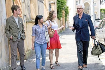Drew Dickenson, Sharon Jan, Caroline Durlacher &amp; John Guare take a stroll during  Photo
