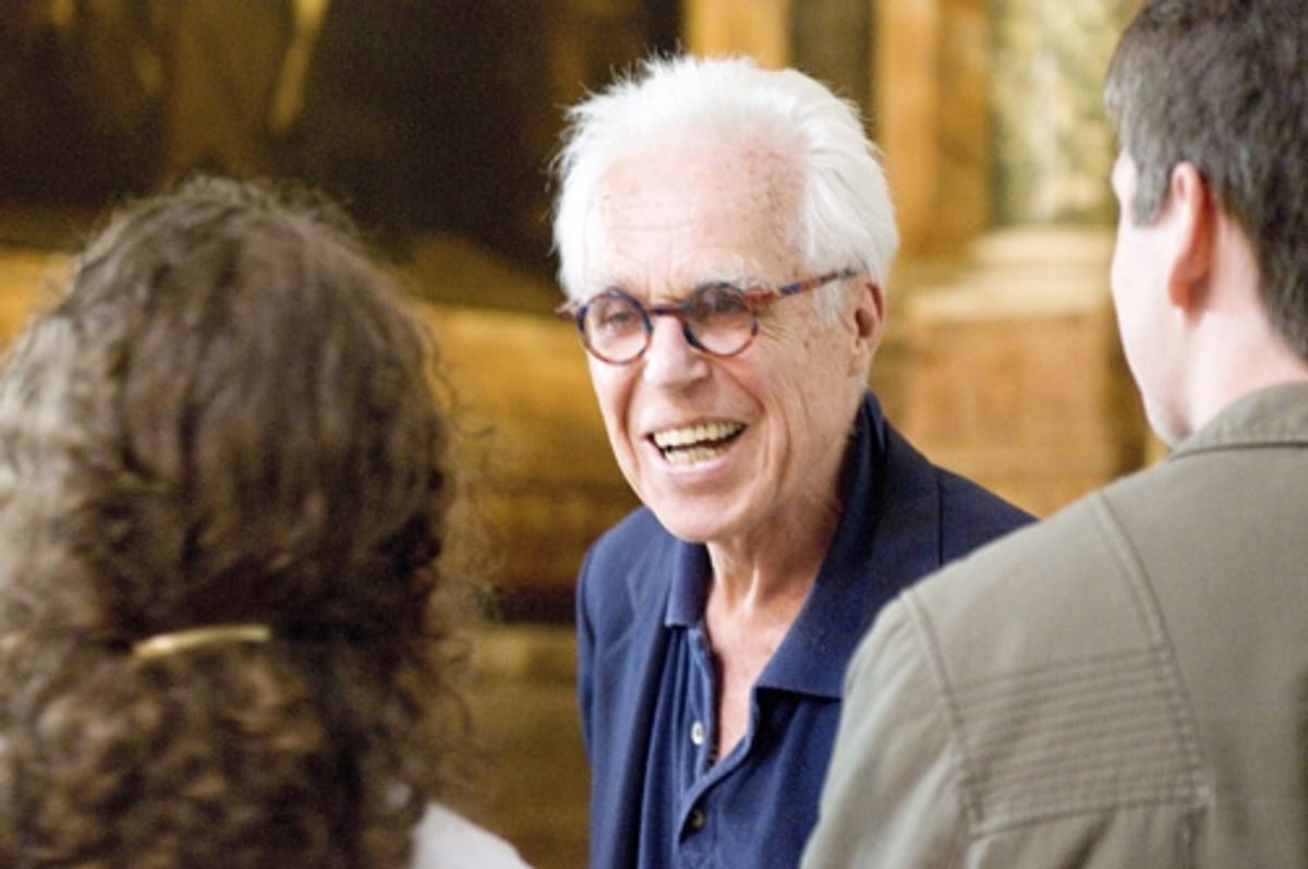 Caroline Durlacher, John Guare &amp; Drew Dickenson visit the San Luigi dei Francesi church during their playwriting workshop in Rome, Italy at 