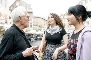 John Guare, Caroline Durlacher & Sharon Jan take a stroll during a playwriting workshop in Rome, Italy @ BroadwayWorld John Guare, Caroline Durlacher & Sharon Jan take a stroll during a playwriting worksh Photo