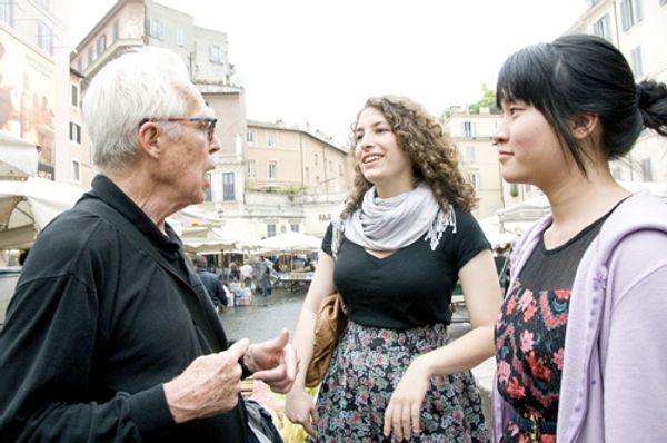 John Guare, Caroline Durlacher & Sharon Jan take a stroll during a playwriting worksh Photo