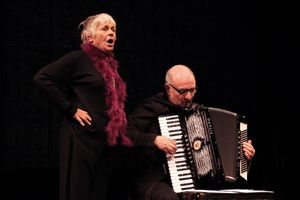 Estelle Parsons & Accordionist Bill Schimmel Photo