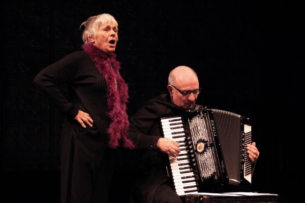 Estelle Parsons & Accordionist Bill Schimmel Photo