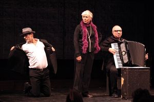 Lance Gries, Estelle Parsons & Accordionist Bill Schimmel  Photo