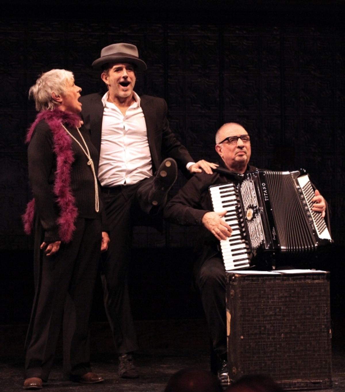 Lance Gries, Estelle Parsons & Accordionist Bill Schimmel at 