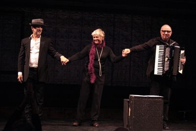 Lance Gries, Estelle Parsons & Accordionist Bill Schimmel Photo