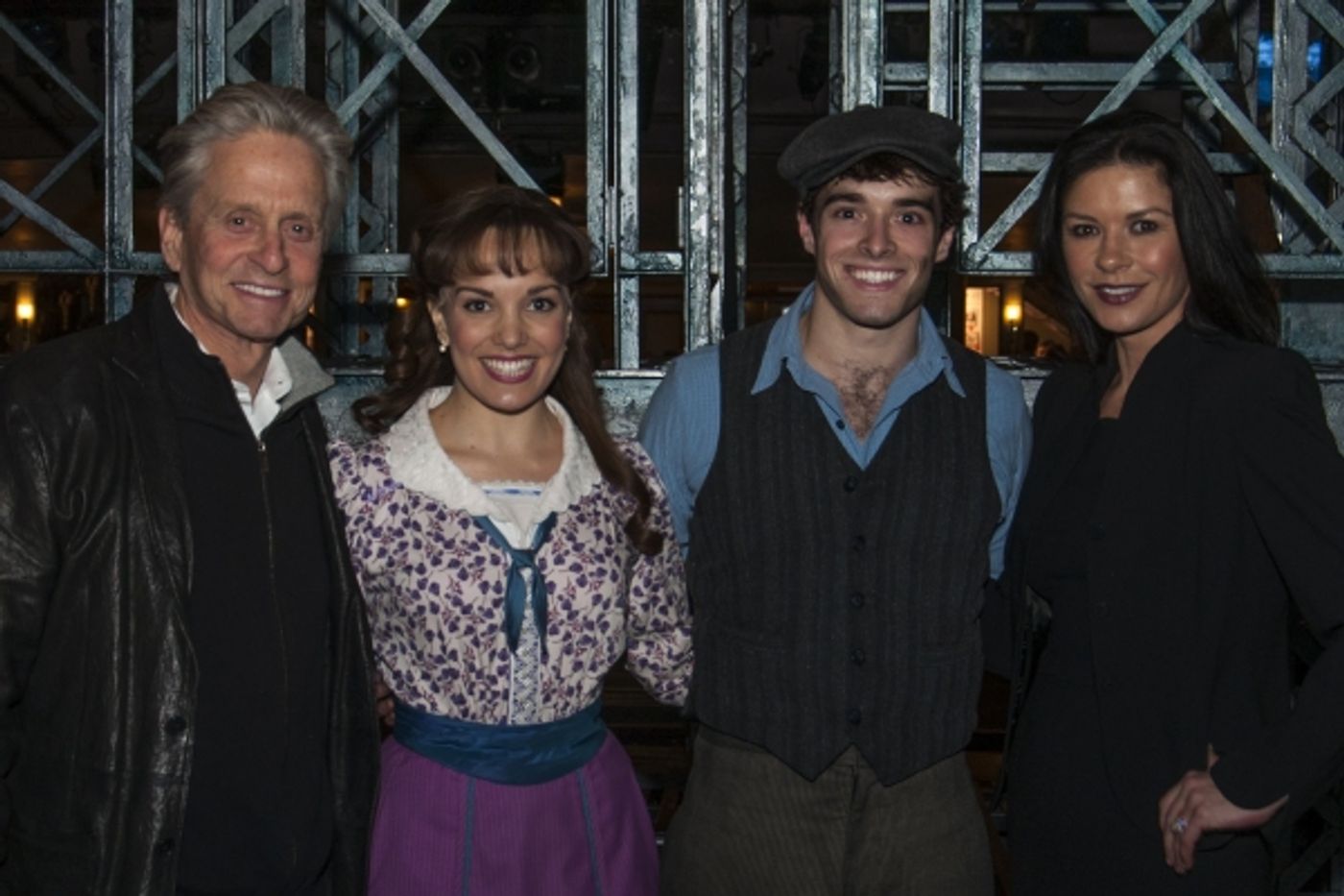 Photo Flash: Catherine Zeta-Jones and Michael Douglas Visit NEWSIES  Image