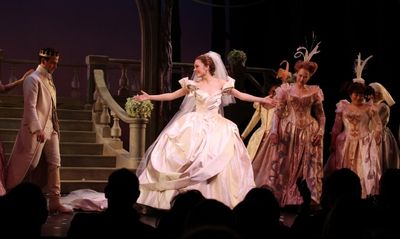 Santino Fontana, Laura Osnes, Harriet Harris, Ann Harada & Company Photo