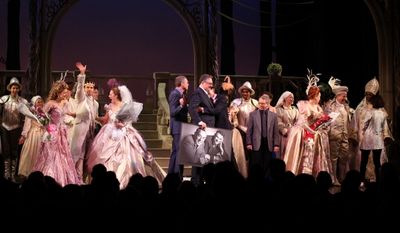 Victoria Clark, Santino Fontana, Laura Osnes, Director Mark Brokaw, Douglas Carter Be Photo