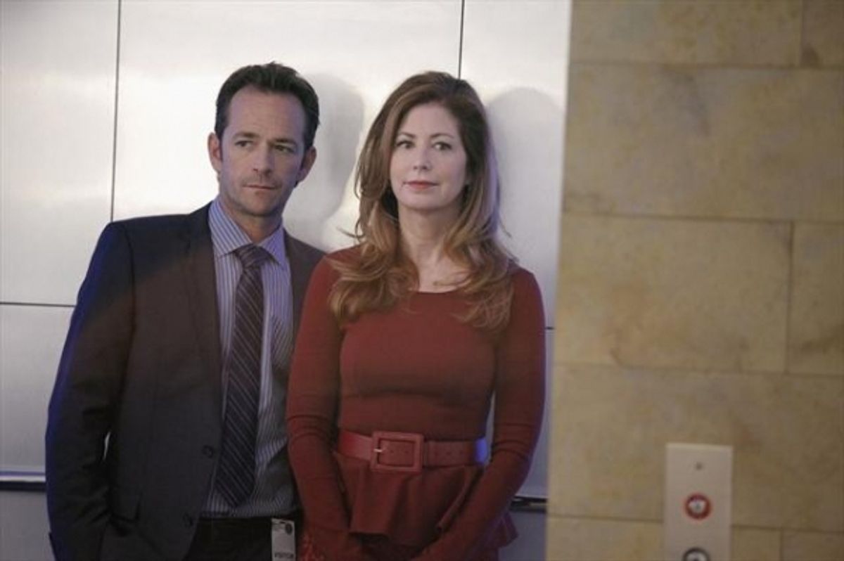 Luke Perry, Dana Delany at 
