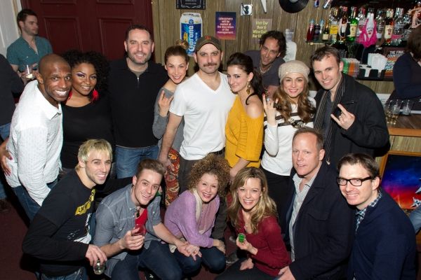The cast of Rock of Ages with Matthew Weaver and Jonathan Linden Photo