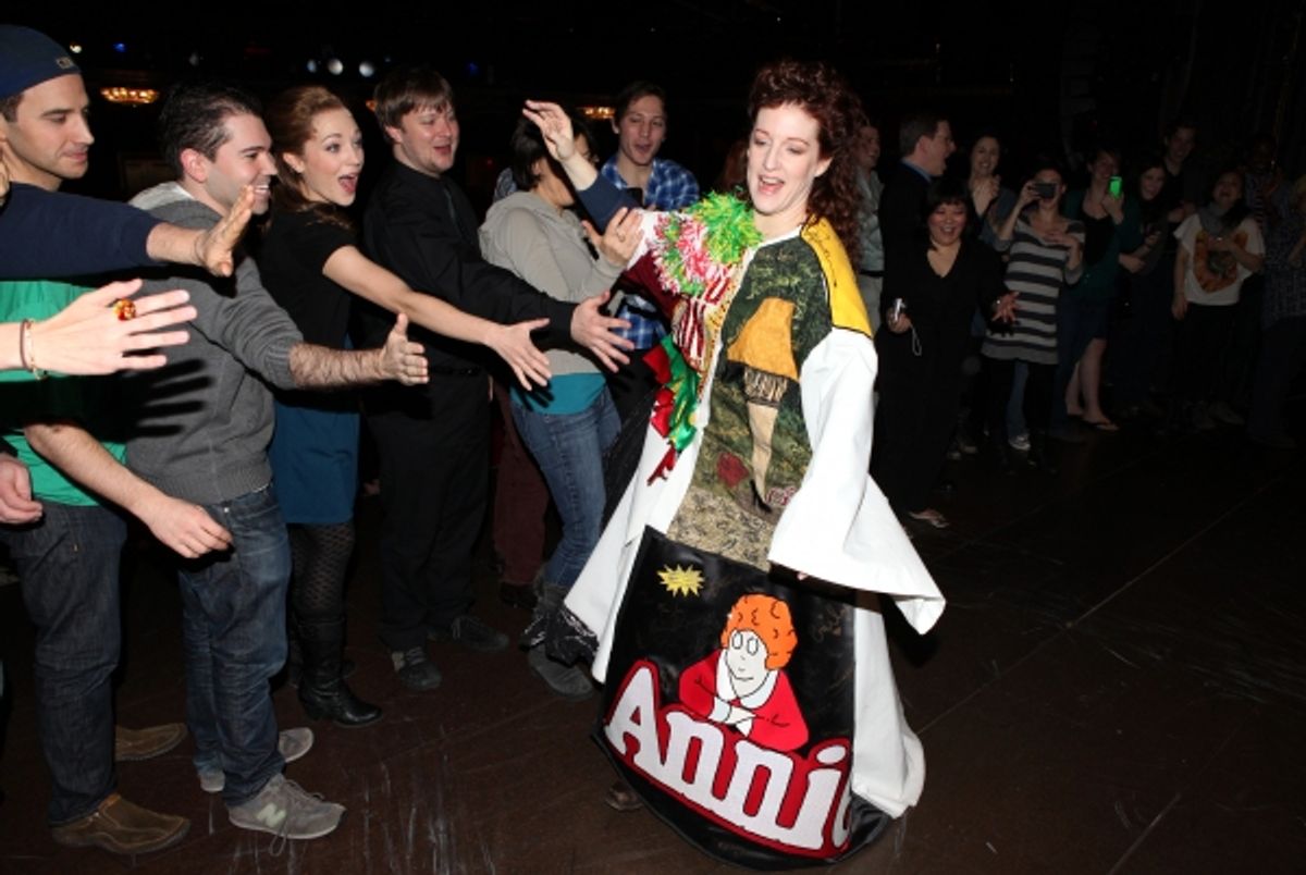  Linda Mugleston with Santino Fontana & Laura Osnes with cast  at 