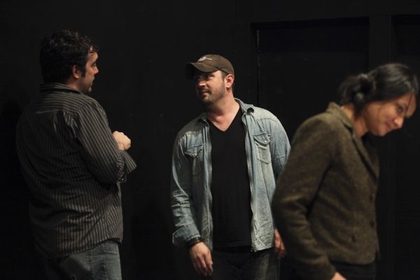 From left, Mark Bennett, Casting Director; Plawright Daniel Talbott and Lorely Trinid Photo