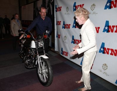 Holland Taylor (with Ann Richards Motorcycle) Photo