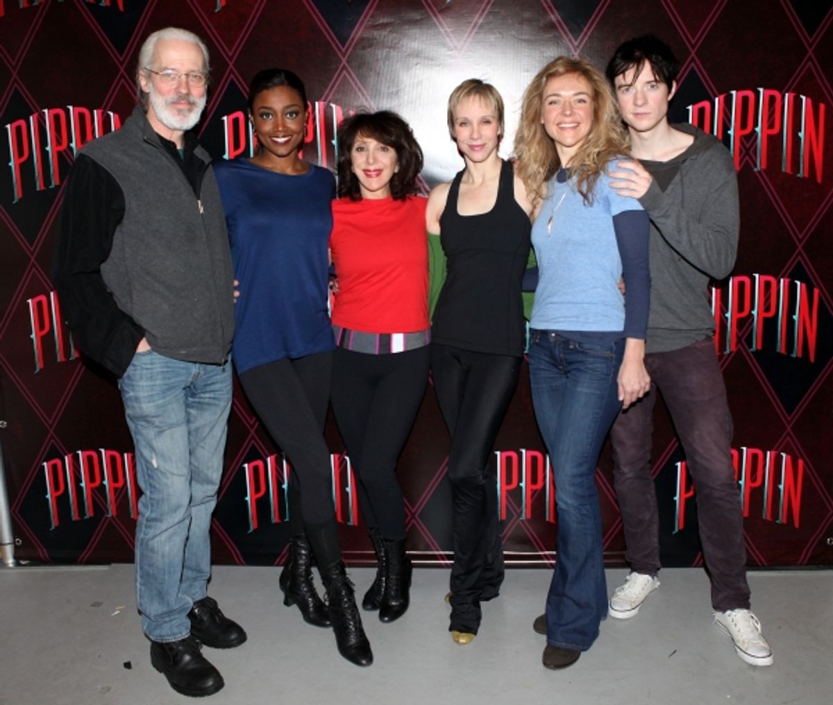 Terrence Mann, Patina Miller, Andrea Martin, Charlotte d'Amboise, Rachel Bay Jones and Matthew James Thomas at 