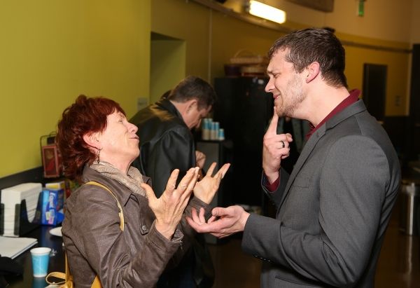 Actress Mary Elizabeth Barrett and cast member Russell Harvard Photo