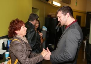 Actress Mary Elizabeth Barrett and cast member Russell Harvard @ BroadwayWorld Actress Mary Elizabeth Barrett and cast member Russell Harvard Photo