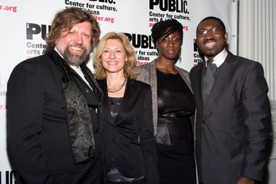 Oskar Eustis, Laurie Eustis, Kwame Kwei-Armah and guest Photo