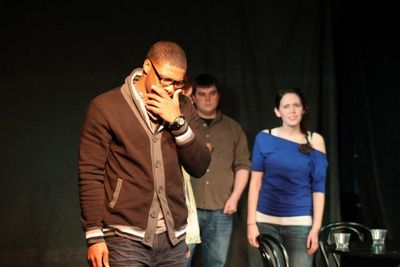 Russell Pierre as Martin, Ross Childs as Leif &amp; Katherine Rinaldi as Anne. Photo