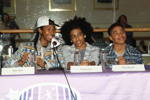 Ray Ray, Princeton and Roc Royal of Mindless Behavior mentor children from the Garden Photo