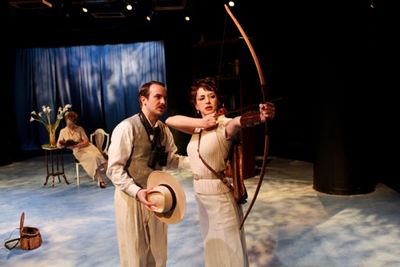 Rebecca Olson as Katharine, Scott Ward Abernethy as Boyet and Samara Lerman as the Pr Photo