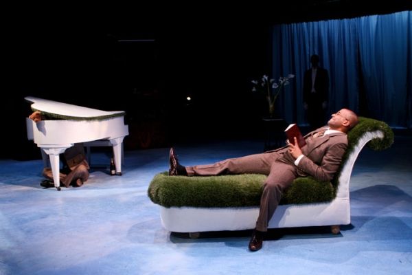 Paul Stuart as Berowne and Jason Sanford as the King of Navarre Photo