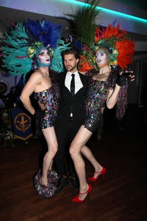 Lance Horne with Drag Queen party Guests @ BroadwayWorld Lance Horne with Drag Queen party Guests Photo