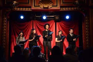 Janeane Garofalo, Dayle Reyfel, Carla Hall, Rachel Dratch and Mario Cantone read "Mom Photo