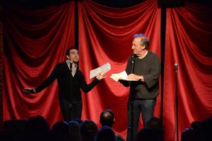 Mario Cantone and Alan Zweibel read Geraldo Rivera and Liza Minnelli. Photo