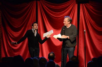 Mario Cantone and Alan Zweibel read Geraldo Rivera and Liza Minnelli. Photo