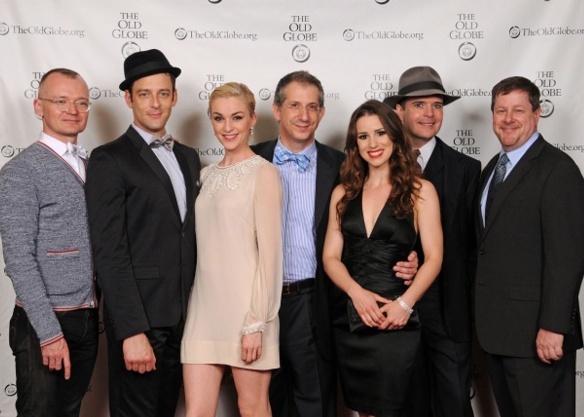 Director Darko Tresnjak, Ken Barnett and Lisa O'Hare, Old Globe Artistic Director Barry Edelstein, Chilina Kennedy and Jefferson Mays at 