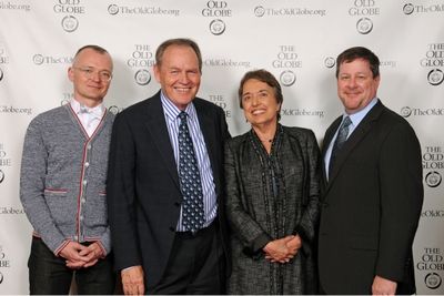 Director Darko Tresnjak, Old Globe Board Chair Harold W. Fuson, Jr., Pam Fuson and Ol Photo