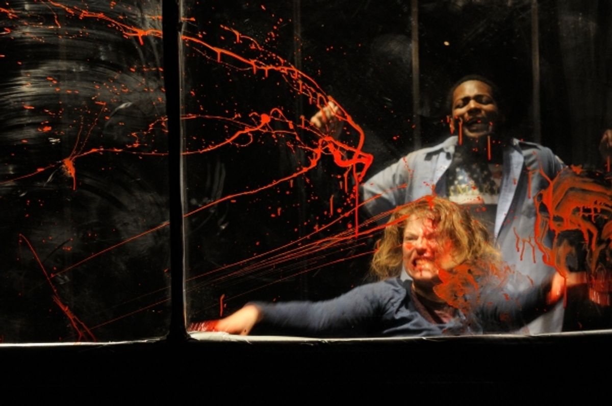 Rebecca Gibel as Mrs. Smith and Darien Battle as Mr. Brown at 