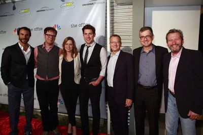 Ben Silverman, Rainn Wilson, Jenna Fischer, John Krasinski, Howard Klein, Greg Daniel Photo