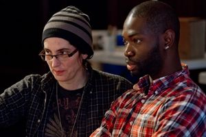 ) Ensemble members Tina Landau and Tarell Alvin McCraney, director and playwright Photo