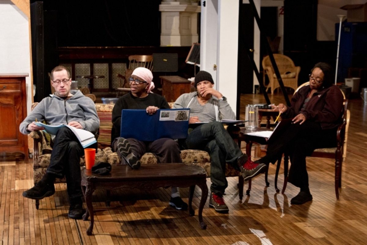 ) Ensemble member Tim Hopper with Cheryl Lynn Bruce, Glenn Davis and Jacqueline Williams at 