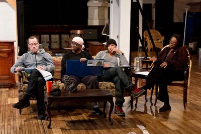 ) Ensemble member Tim Hopper with Cheryl Lynn Bruce, Glenn Davis and Jacqueline Willi Photo