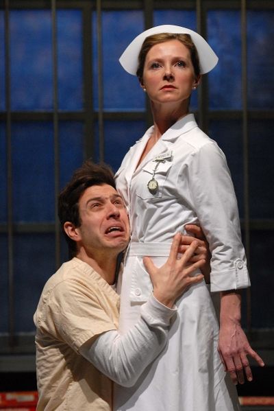 Tim White as Billy Bibbit and Tanya Anderson as Nurse Ratched Photo