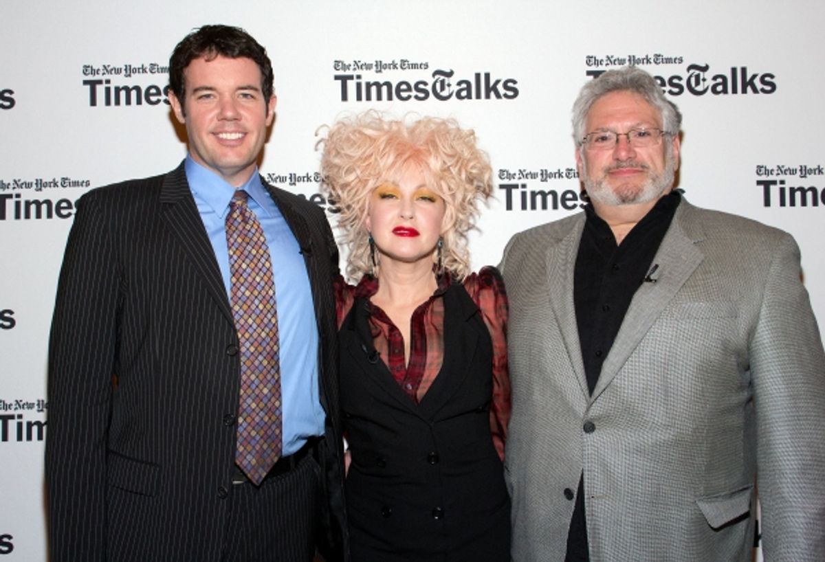 Patrick Healy, Cyndi Lauper, Harvey Fierstein at 