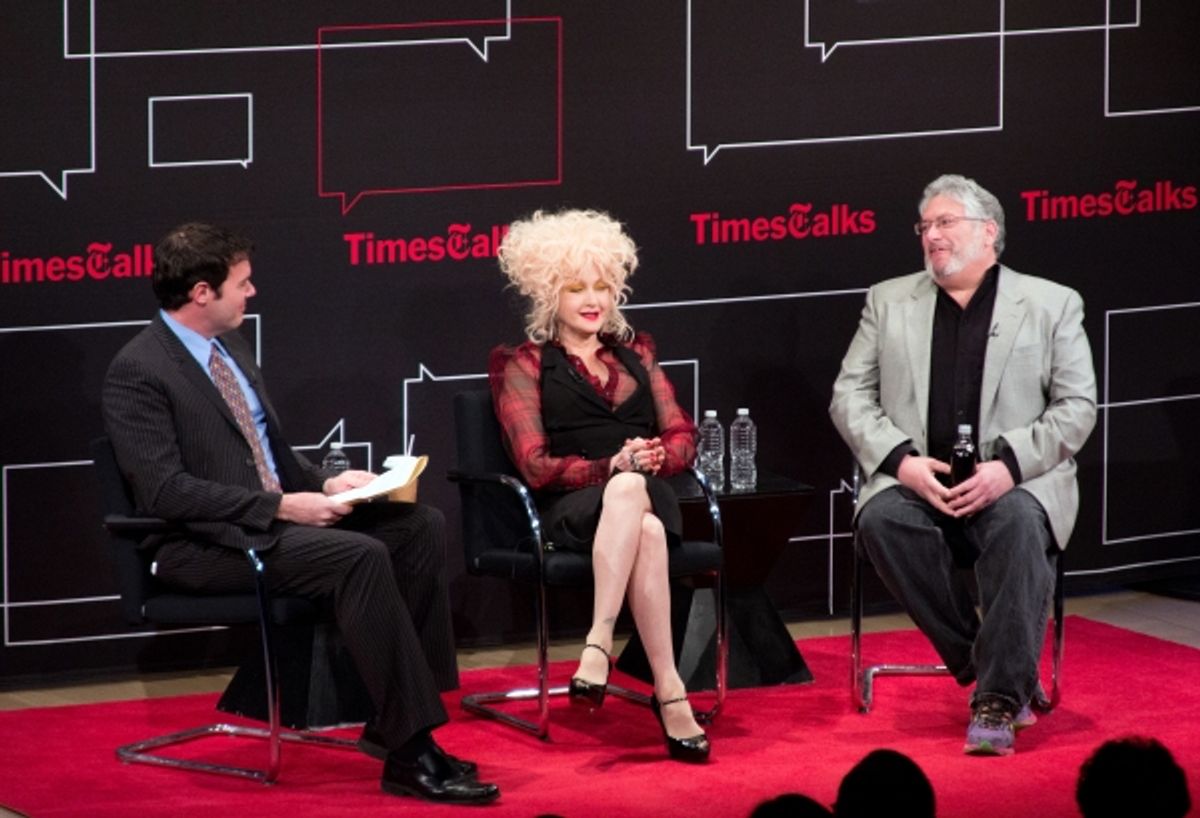 Patrick Healy, Cyndi Lauper, Harvey Fierstein at 