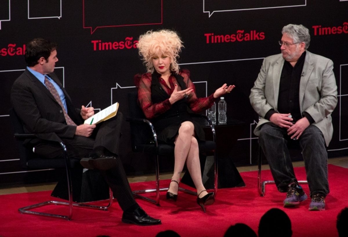 Patrick Healy, Cyndi Lauper, Harvey Fierstein at 