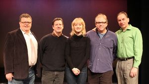 Erin Davie (center) with the creative team of York Theatre CompanyÃ¢â‚¬â„¢s Photo