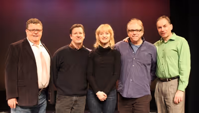 Erin Davie (center) with the creative team of York Theatre CompanyÃ¢â‚¬â„¢s Photo