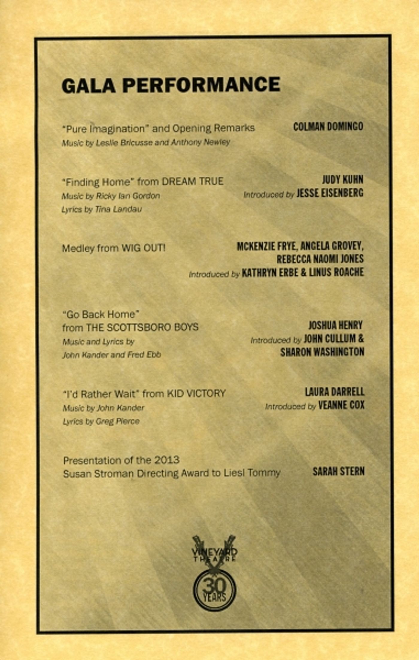 Photo Coverage: Judy Kuhn, Mandy Gonzalez & More Perform at Vineyard Theatre's 30th Gala- Part One  Image