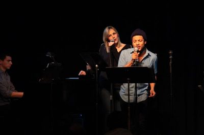 Jaime Cepero with Katie Hotz and Max Mamon on piano Photo