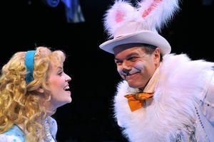 Emily Rohm as Alice and Bernie Yvon as the White Rabbit @ BroadwayWorld Emily Rohm as Alice and Bernie Yvon as the White Rabbit Photo