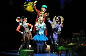 Lara Filip as Dormouse, Scott Calcagno as The Mad Hatter, Emily Rohm as Alice and Rob Rahn as The March Hare @ BroadwayWorld Lara Filip as Dormouse, Scott Calcagno as The Mad Hatter, Emily Rohm as Alice and Rob Photo